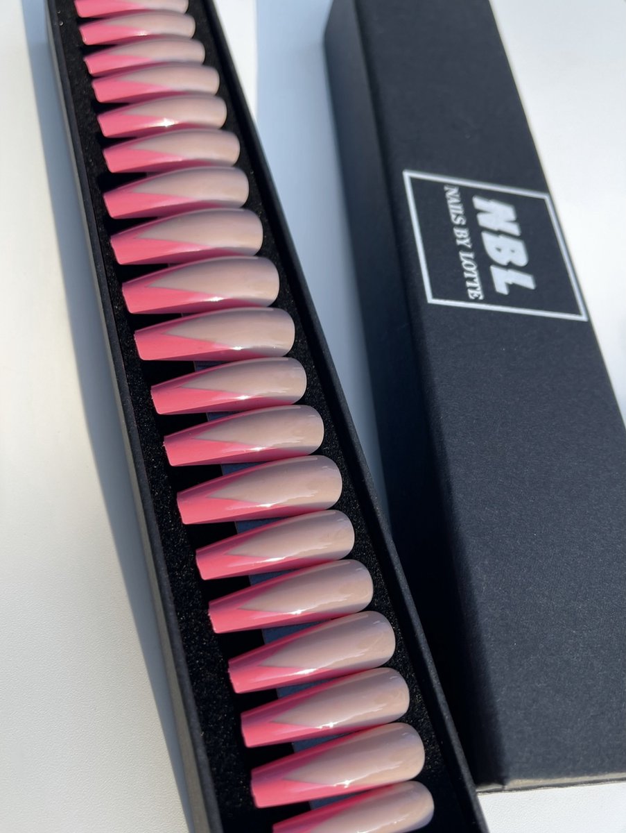 Goedkoopste Roze french nagels - plaknagels - nagellijm - nepnagels - lang