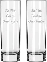 Longdrinkglas gegraveerd - 22cl - Le Plus Gentil Grand-père & La Plus Gentille Grand-mère