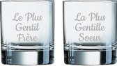 Whiskeyglas gegraveerd - 20cl - Le Plus Gentil Frère & La Plus Gentille Soeur