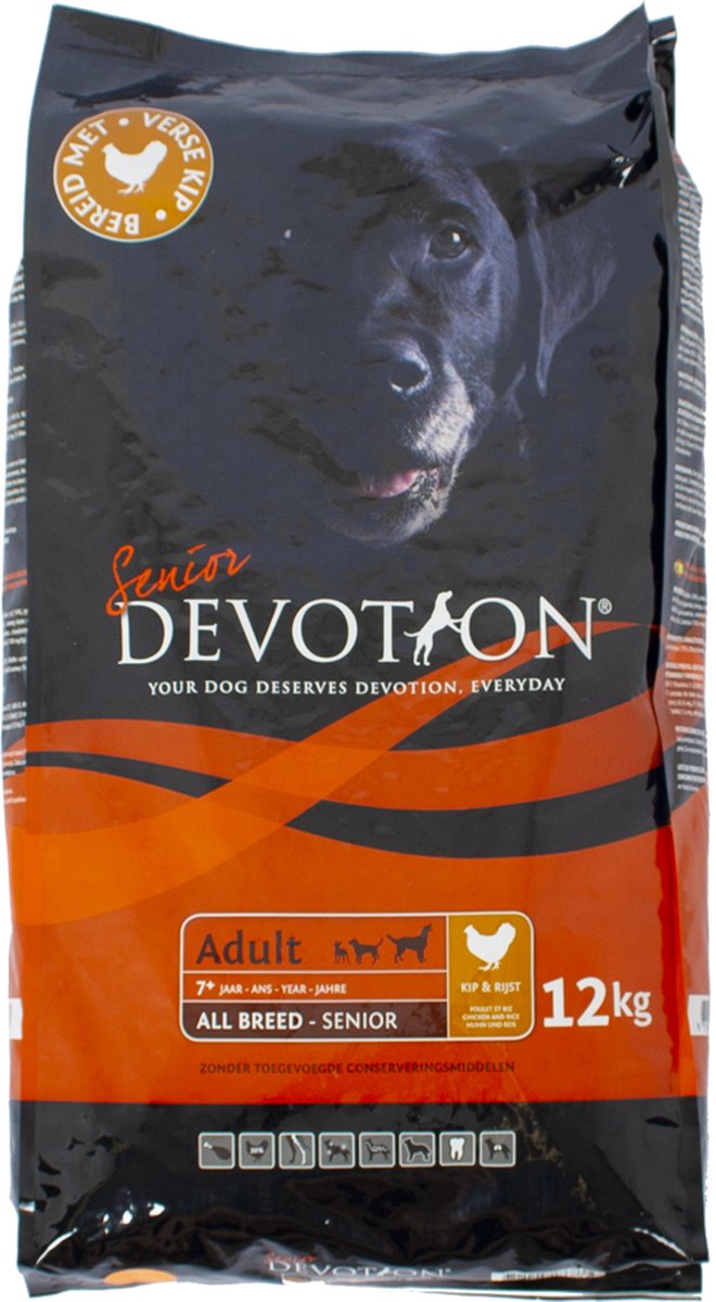 Devotion Senior Kip en Rijst 12kg - Hondenvoer | bol.com