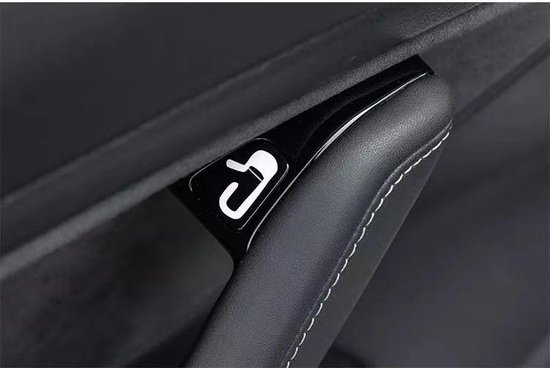 Tesla Model 3 - Deur knop sticker - WIT - Door model 3 sticker white