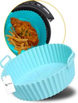 Airfryer Siliconen Tray - Accessoires Airfryer - Accessoires Air Fryer Hot Airfryer - Papier cuisson Airfryer - Friture - Moule à pâtisserie - 20,5 cm - Blauw