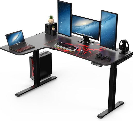 Eureka Ergonomic L60 Height Adjustable Gaming Desk Black bol