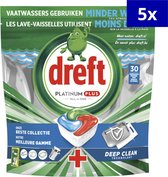 Dreft Platinum Plus All-in-One 150 pièces (5 x 30 tablettes pour lave-vaisselle) - Pack économique