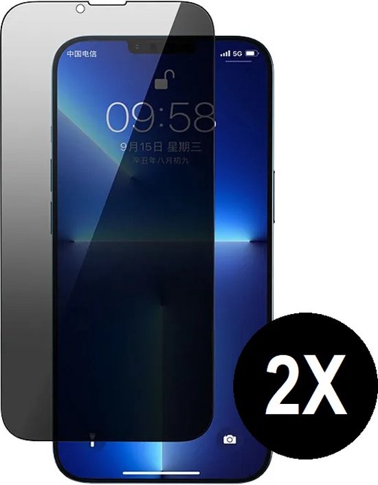 Foto: Screenz privacy screenprotector geschikt voor iphone 13 mini tempered privacy glass screen protector geschikt voor iphone 13 mini privacy beschermglas priv glasplaatje 2 stuks