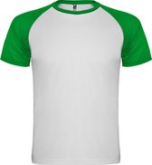 Wit met Groen met Wit unisex sportshirt korte mouwen Indianapolis merk Roly maat M