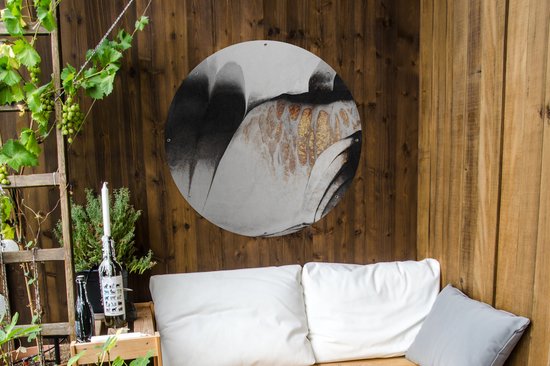 Garden Circle Goud - Abstrait - Design - 90x90 cm - Affiche de Jardin Ronde - Extérieur