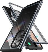 Geschikt voor Supcase Samsung Galaxy S23 Ultra 5G 360 graden beschermend hoesje met ingebouwde Screenprotector - Zwart
