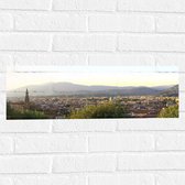 Muursticker - Uitzicht over een Stad - 60x20 cm Foto op Muursticker