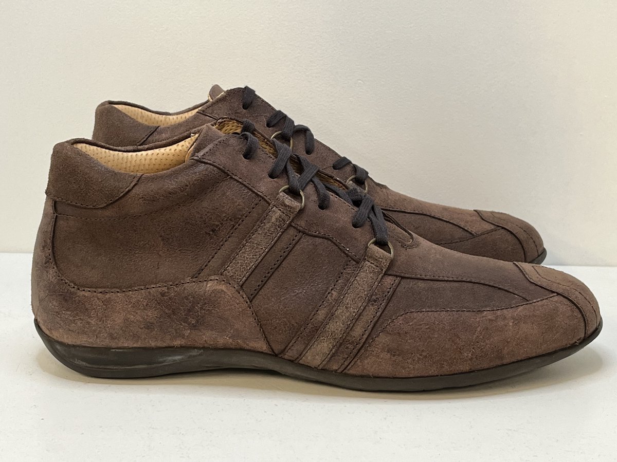 Ambiorix - Hoge Sneakers - Robinho - bruin leren - Maat 42 - heren schoenen - veterschoenen