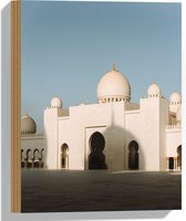 Hout - Voorkant van Sjeik Zayed Moskee - 30x40 cm - 9 mm dik - Foto op Hout (Met Ophangsysteem)