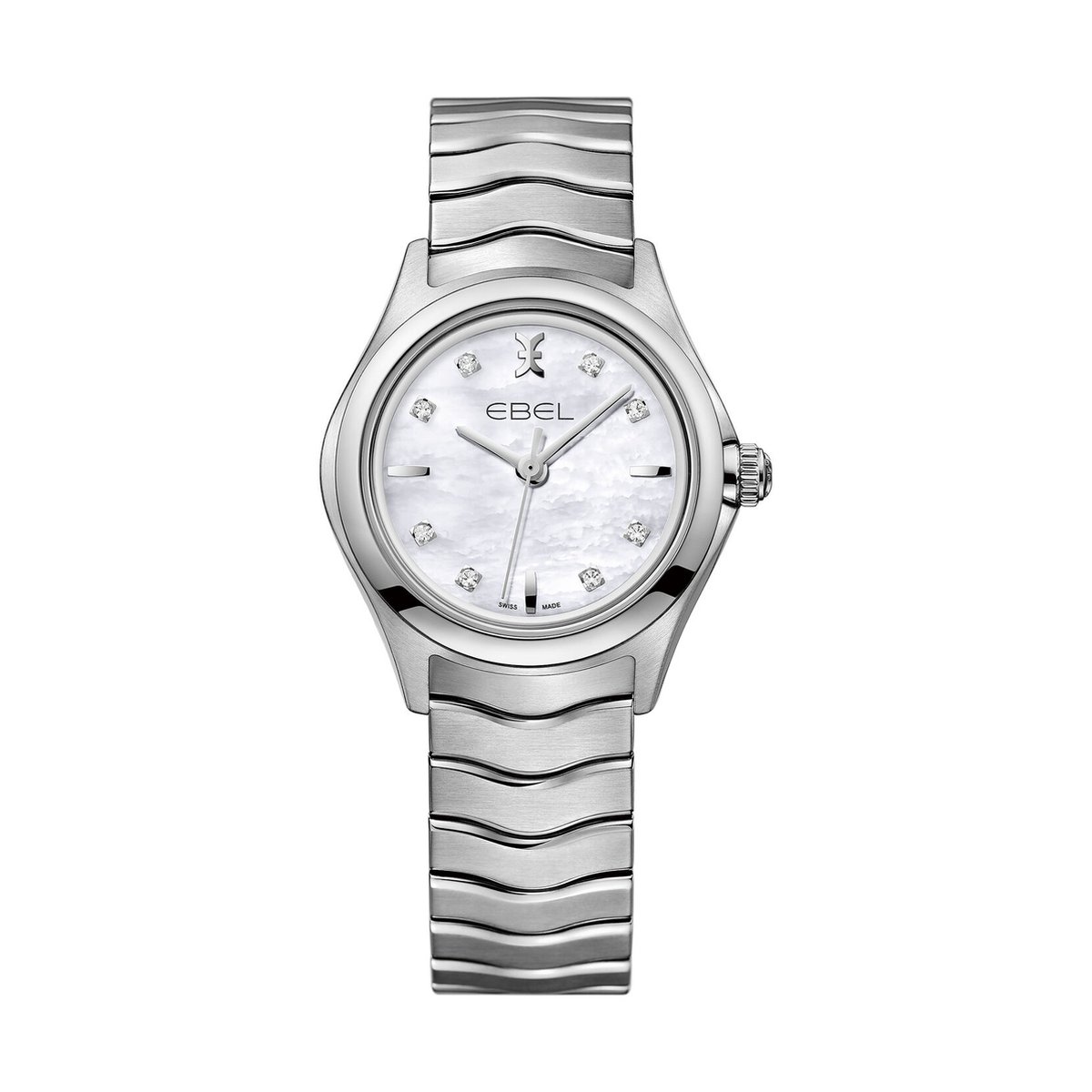 Ebel - Wave -1216193 - horloge - vrouwen - diamant - staal - quartz - sale juwelier Verlinden St. Hubert van €1950,= voor €1459,=