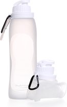 Duradis - Opvouwbare waterfles - Drinkfles - Waterzak - Duurzaam - Siliconen - 500 ml - transparant