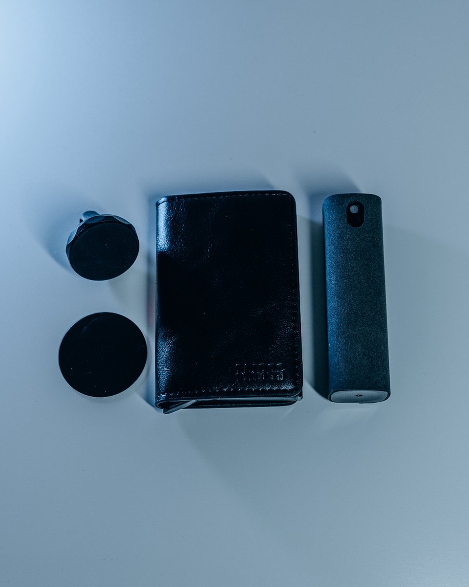 Tridos - BlackPack - 1 kaarthouder, 1 telefoonhouder en 1 screencleaner