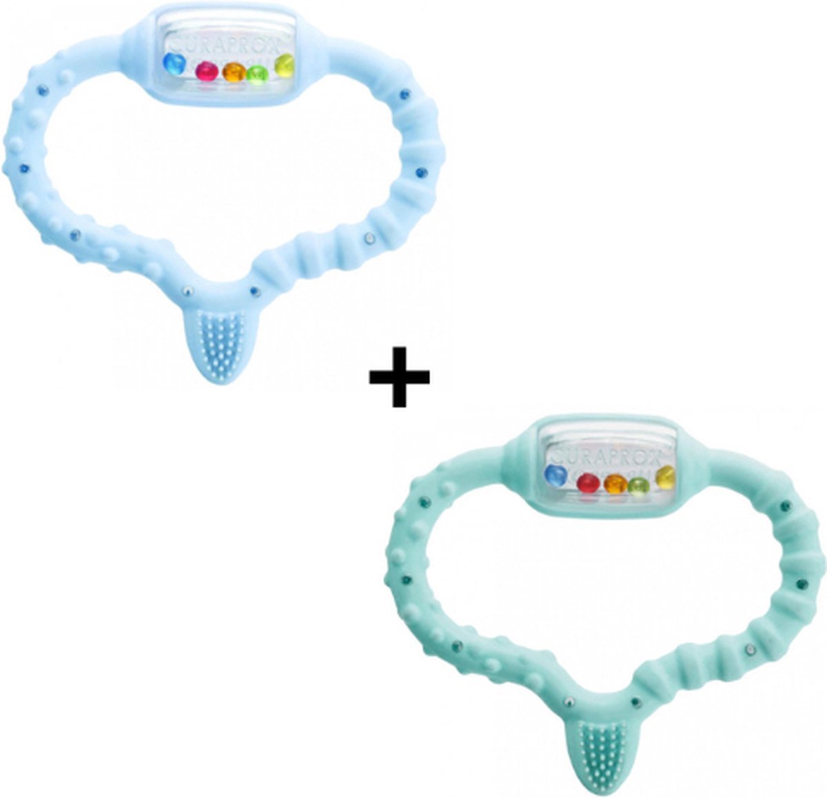 Goedkoopste 2x Curaprox Bijtring - Blauw & Turquoise
