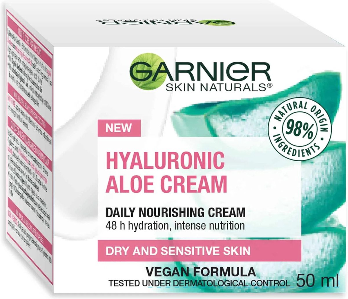 Garnier Hyaluronic Aloe Cream dry sensitive skin vegan 50 ml