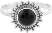 Jewelryz | Cyanne | Ring 925 zilver met zwarte onyx | 16.00 mm / maat 50