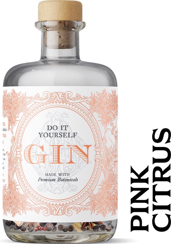 DIY Gin - Edition Pink Citrus - Maak je eigen Gin voor een heerlijke gin tonic - 500ml