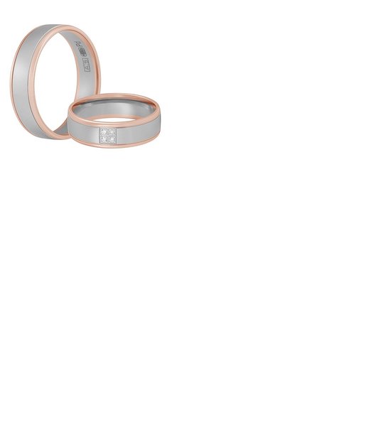 Alliance de mariage - femme - Allerspanninga - 127-6 - or rose - or blanc - diamant - vente