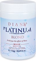 Platinum HaarBotox Care Haarmasker 1000g - 'No Yellow' Systeem, zilvermasker zonder parabenen, sulfaten en siliconen - Intense Hydratatie en Anti-Frizz voor Blond Haar met Kokosolie en Panthenol, Geschikt voor Alle Haartypes