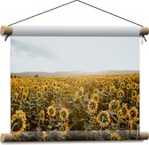 WallClassics - Affiche textile - Champ plein de tournesols - 40x30 cm Photo sur textile