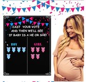 Gender reveal stemkaarten - met stickers - Stem spel -