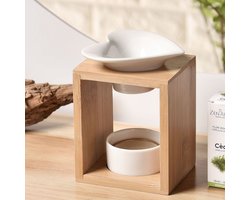 Aromabrander - Hart - Moederdag - Geurbrander Arum - Valentijn - Parfum - Waxmelts - Smeltkaarsjes - Bamboe - Keramiek -