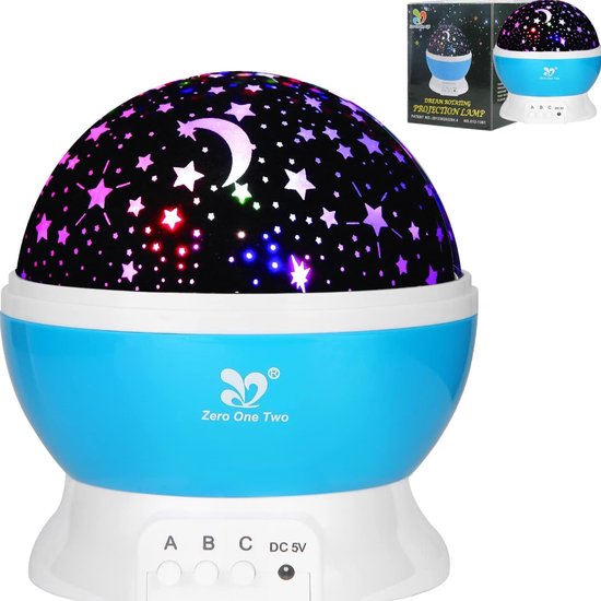 Nachtlampje Voor Kinderen - Sterrenprojector - LED Projector Bol Blauw - Galaxy Projectie - Star Light - Slaaptrainer