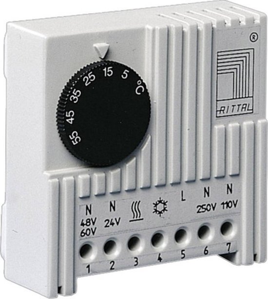 Patchkast Rittal Key Rittal 3110.000 19 inch Patchkast-temperatuurregelaar Grijs | bol.com