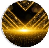 PVC Schuimplaat Muurcirkel - Patroon met Gouden Details - 20x20 cm Foto op Muurcirkel (met ophangsysteem)