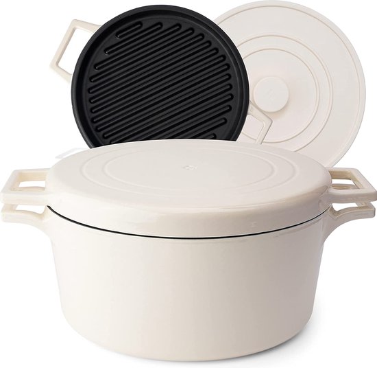 KIVY Enamelled Cast Iron Pot [5.2 Litres 26 cm] For All Hobs and
