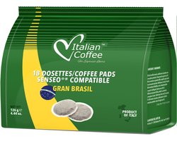 Senseo koffiepads - Italian Coffee koffie uit Brazilië - Italiaanse Espresso pads voor Senseo - 5 x 18 pads