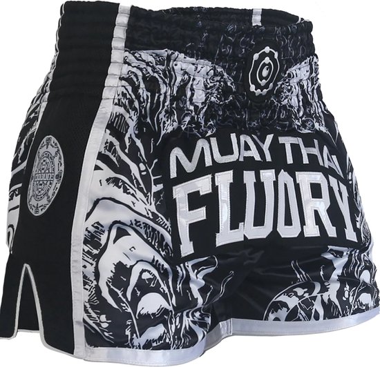 Fluory Sak Yant Tiger Muay Thai Kickboks Broek Zwart maat XXL