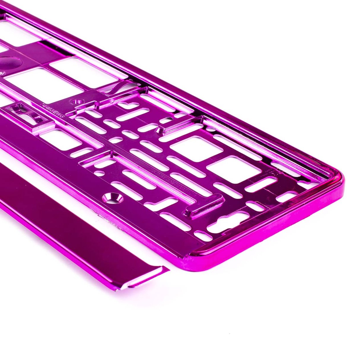 Kentekenplaathouders - Set van twee - Roze Metallic