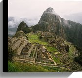 Canvas - Machu Picchu Ruïne in Peru - 30x30 cm Foto op Canvas Schilderij (Wanddecoratie op Canvas)