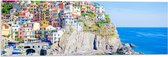 Acrylglas - Kleurrijke Huisjes in Nationaal Park Cinque Terre bij de Italiaanse Kust - 90x30 cm Foto op Acrylglas (Met Ophangsysteem)