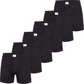 Phil & Co Wijde Boxershorts Jersey Stretch Effen Zwart 6-Pack - Maat 5XL - Losse boxershort heren