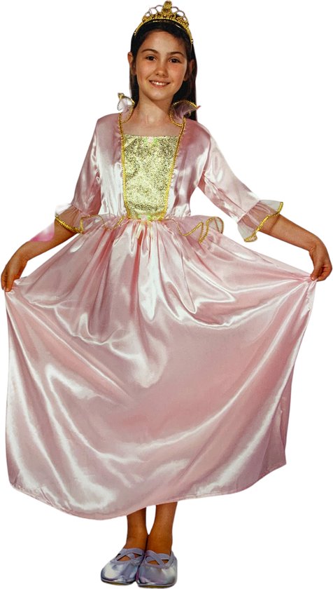 Luxe prinsessenjurk roze - Maat 104 - 2 delig - verkleedkleding - carnavalskleding - meisjes