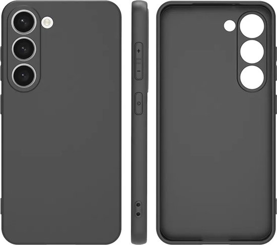 Coque Zwart adaptée pour Samsung Galaxy S23 - Coque en Siliconen noire - Coque arrière en TPU - Zwart
