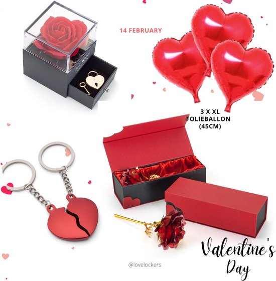 verder heilig ga verder Lovelockers® | Valentijn Cadeau Pakket | Rode Roos in Luxe Verpakking |  Sieraden... | bol.com