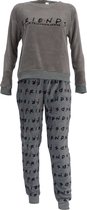 FRIENDS Fleece pyjama grijs maat S (valt klein) met sokken in geschenkverpakking