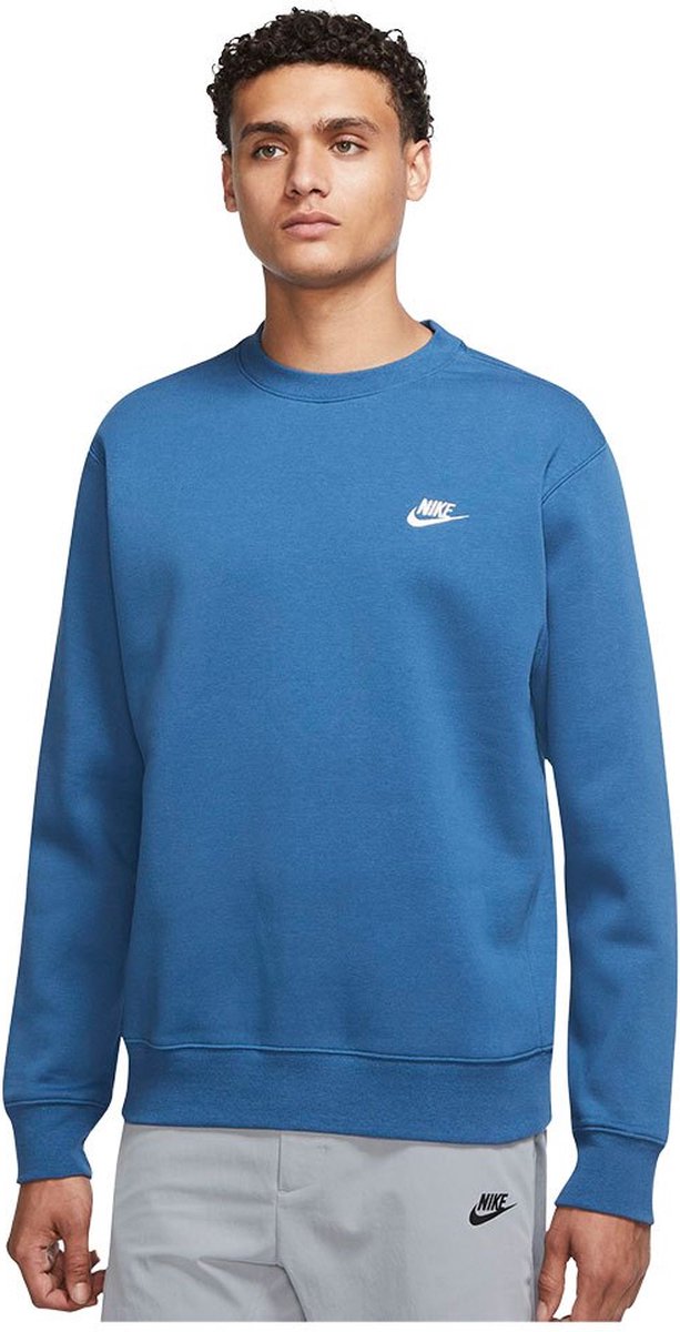 Nike Sportswear Club Fleece Crew Lange Mouwenshirt Mannen Blauw
