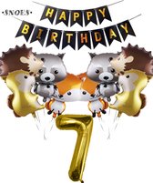 Snoes Ballonnen Bosdieren Extra – Dieren Feestpakket Cijferballon 7 - Kinderverjaardag Versiering