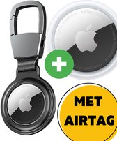 AirTag Case inclusief Apple AirTag - Apple - Schokbestendig - Traceerbaar - Zwart - Magnetisch - Aluminium - Klepsysteem - Zwart