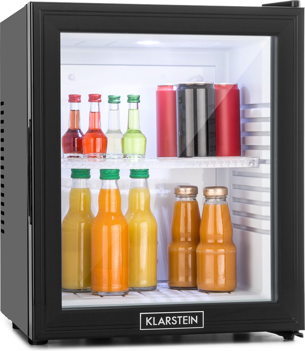 Klarstein MKS-13 mini koelkast - Barmodel koelkast - 32 liter - glazen deur - zwart