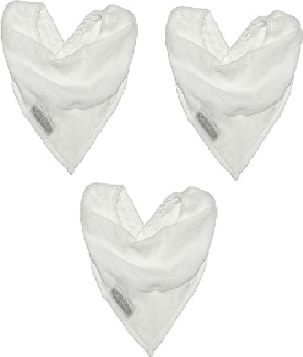 Silly Billyz Towel Bandana Bibs White 3 Stuks