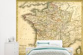 Behang - Fotobehang een antieke kaart van Frankrijk in Europa - Breedte 315 cm x hoogte 260 cm