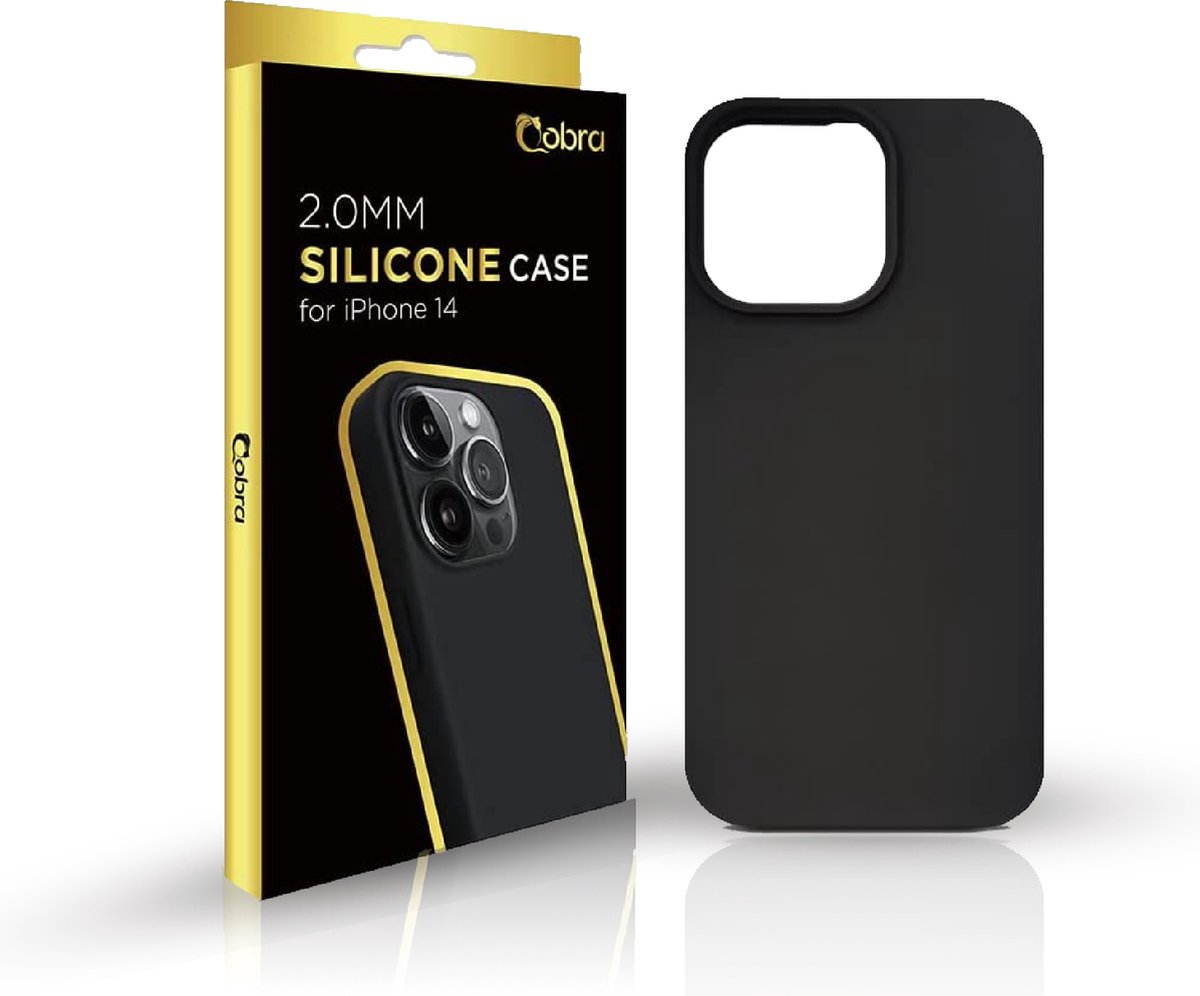 Qobra iPhone 14 hoesje - Zwart - Sterk & Elegant telefoonhoesje tegen vallen & stoten - Shockproof - Flexibel - Backcover