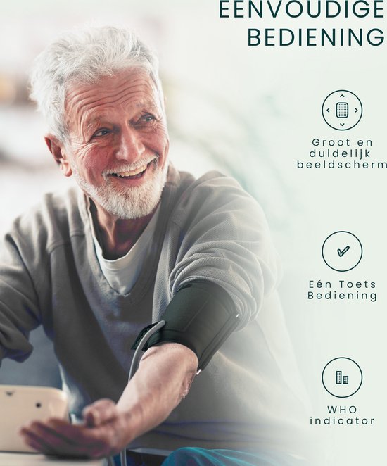 Bintoi BX400 - Bloeddrukmeter Bovenarm - Bloeddrukmeters - Hartslagmeter - Manchet 22tot40cm - Opbergtas, Batterijen en Voorleesfunctie - 2Gebruikers