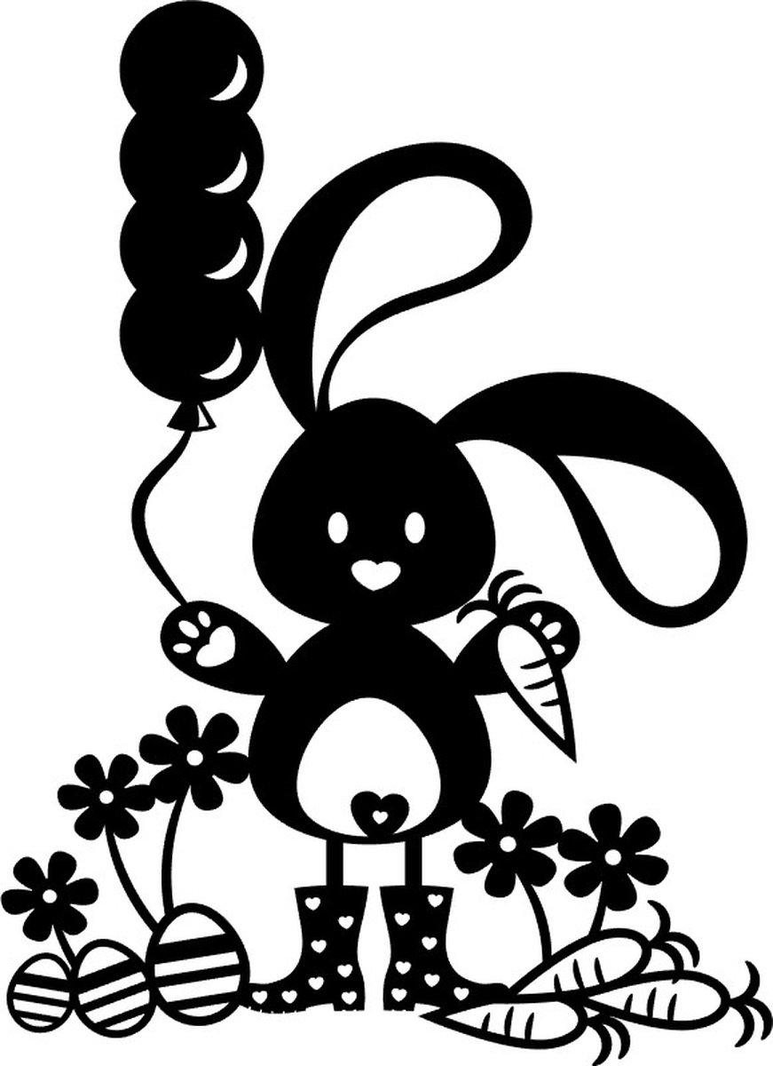 Raamsticker - Paashaas - Pasen - Decoratief - Raamdecoratie - Statische Raamfolie - Herbruikbaar